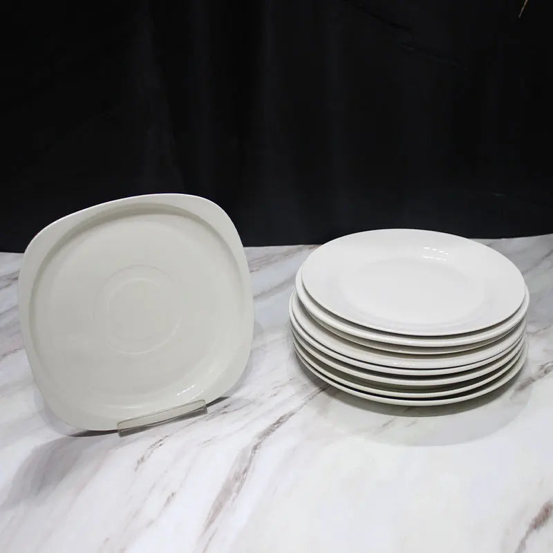 High white porcelain dinner plates round flat plates and dishes ceramic plates for restaurants and bars