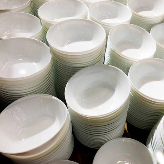 Stock white porcelain hotel tableware direct selling modern classic luxury cabinet ceramic plate spot hotel tableware