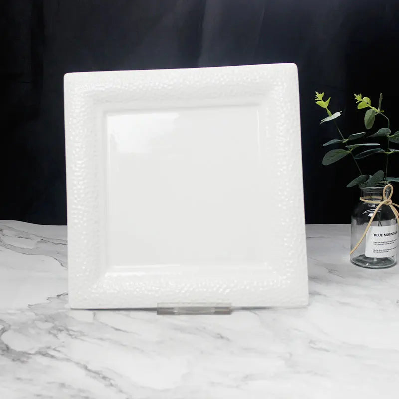 Dinner Table Set Modern High End Restaurant Dinner big small white porcelain square plates