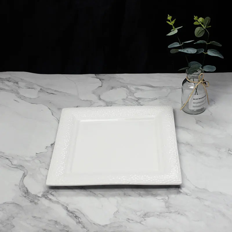 Dinner Table Set Modern High End Restaurant Dinner big small white porcelain square plates