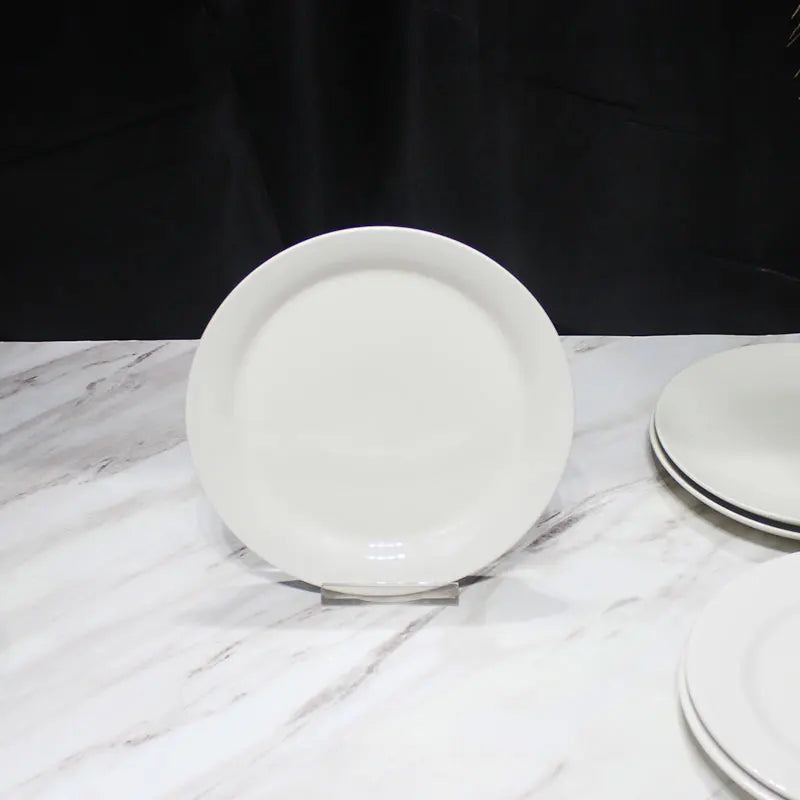 High white porcelain dinner plates round flat plates and dishes ceramic plates for restaurants and bars