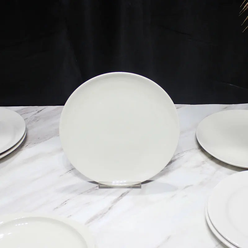 High white porcelain dinner plates round flat plates and dishes ceramic plates for restaurants and bars