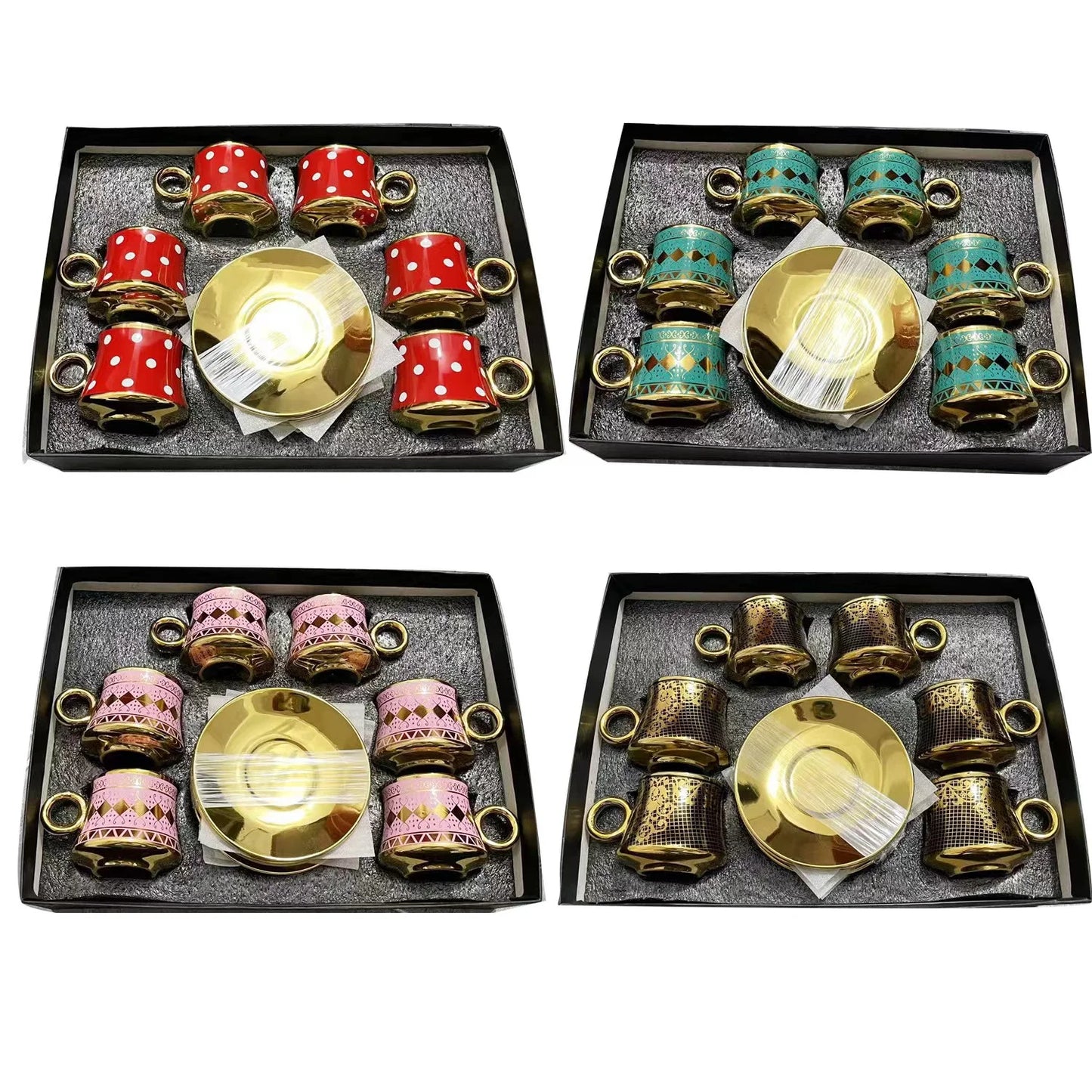 Wholesale tea set gift box Phnom Penh luxury can be reused ceramic coffee cups set with saucer