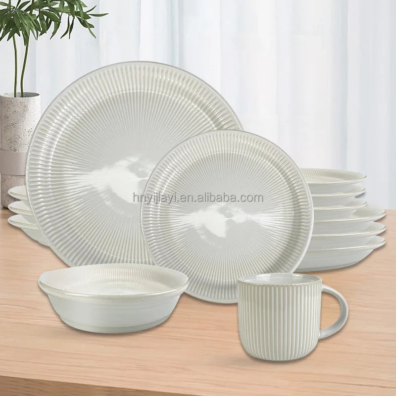 Restaurant Five Star Hotel Ceramic Dishes Plates Set Wholesale New Bone Dinner Plates Set Bone China Dinnerware Sets