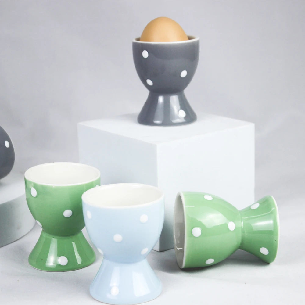 Porcelain Egg Cups,Ceramic Egg Stand Holders for Hard Boiled Eggs Set of 8,MixColor