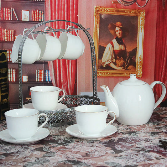 Ethiopian coffee cup pot set gold bone porcelain coffee tea set cup set