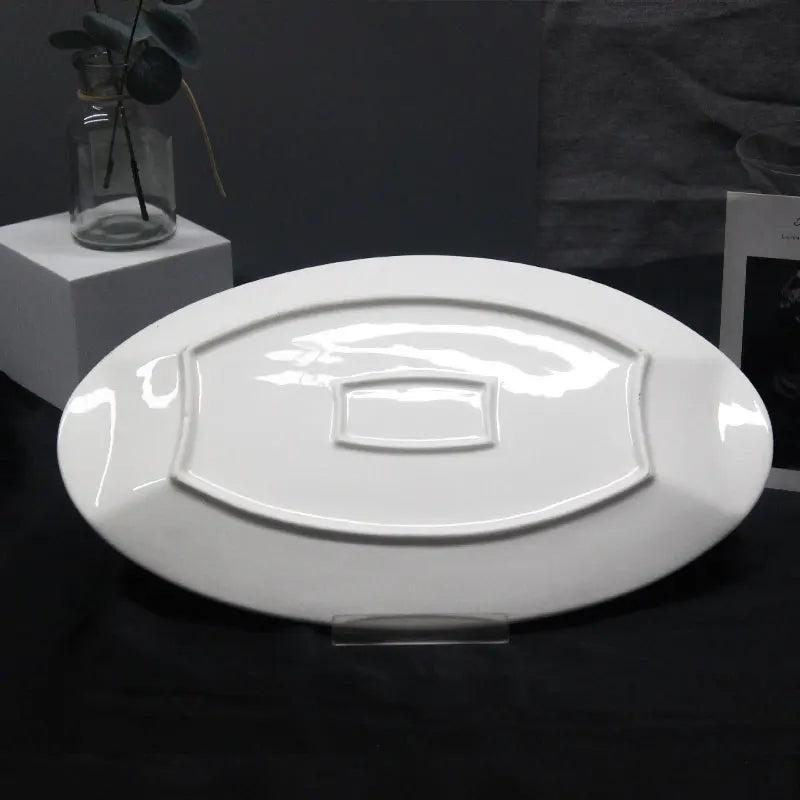 Chaozhou Manufacture Modern Luxury Porcelain Ton Round White Durable Dinner Plate Ceramic Dishes