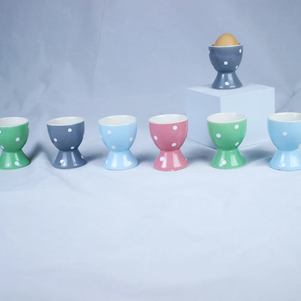 factory direct sale lovely ceramic stoneware egg cup holder with custom printing design