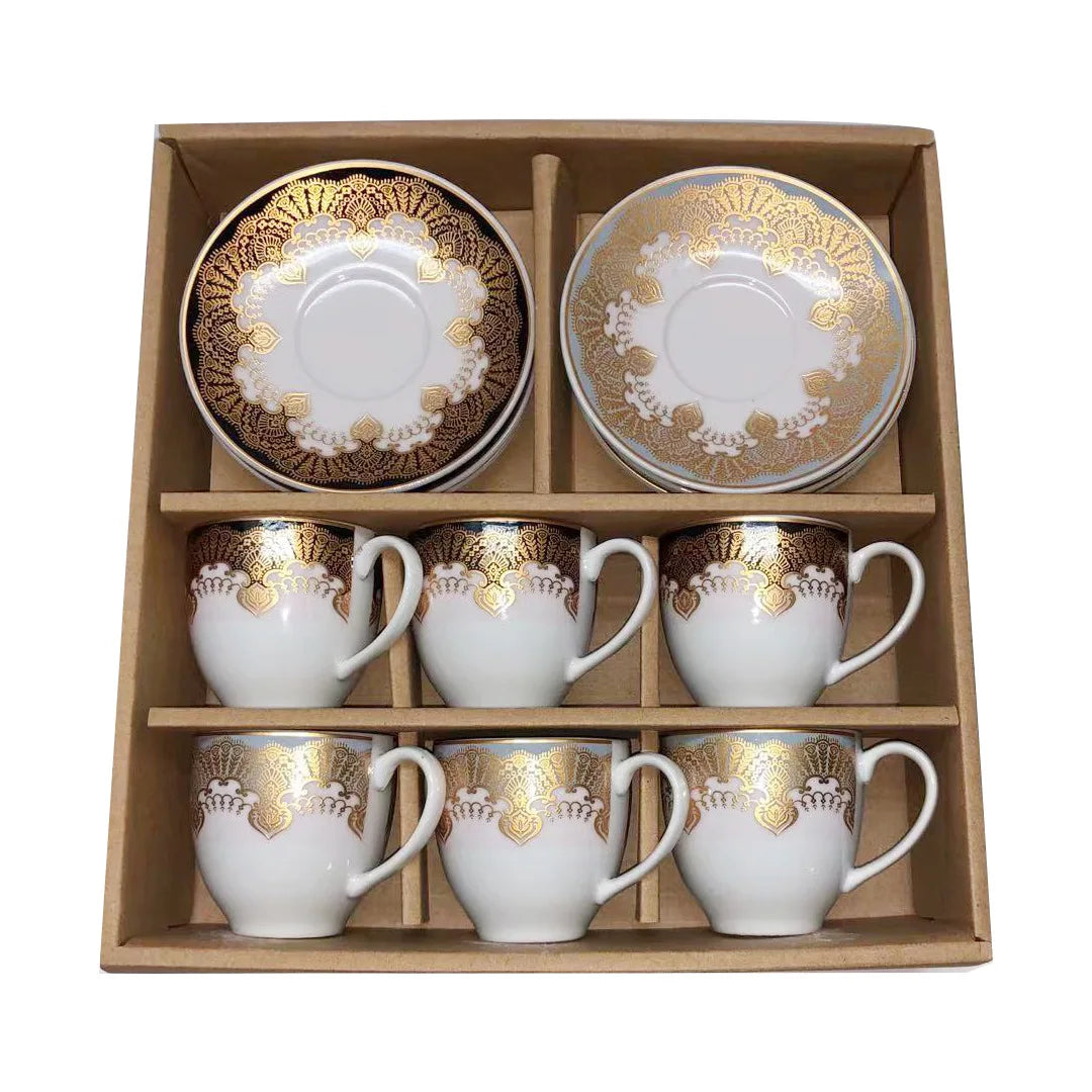 Cross border European style and plate set afternoon set Ethiopian rim porcelain tea sets