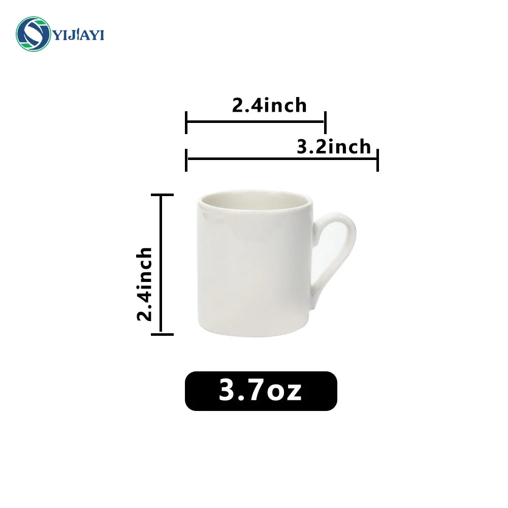 JIUWANG custom logo plain white ceramic porcelain cappuccino espresso porcelain coffee cup and saucer luxury