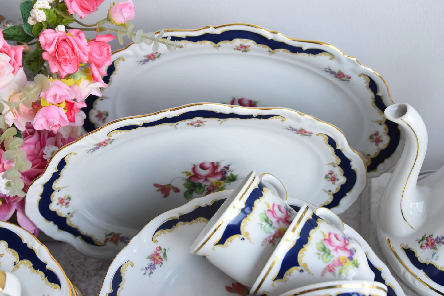 Dinner set Bavari Germany vintage dinner tea set porcelain cup set vintage teacup pot milk sugar teacup and saucer