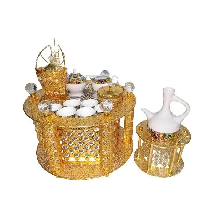 hot selling customized habesha metal rekebot tea table with ethiopian coffee set