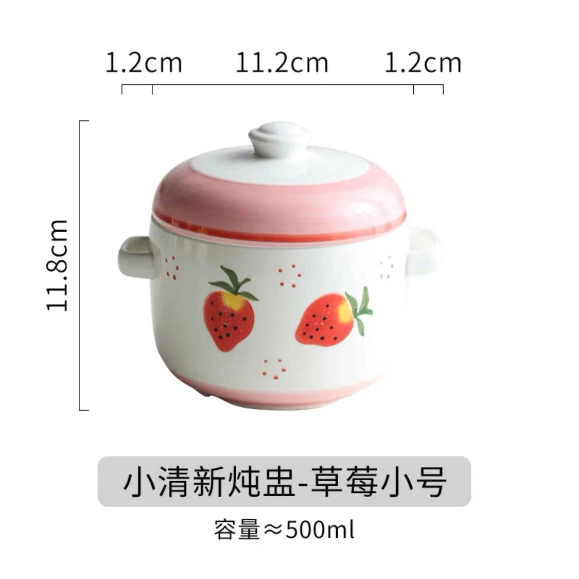 Ceramic water-proof stew pot with lid double ear stew bird's nest cup steamed egg cup household small soup cup stew bowl