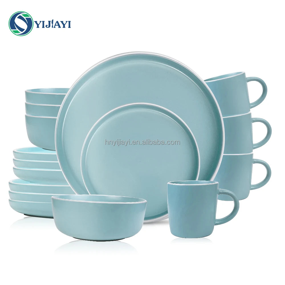 wholesale price custom luxury plate set rustic stoneware china western dinner set porcelain gold rim ceramic dinnerware sets