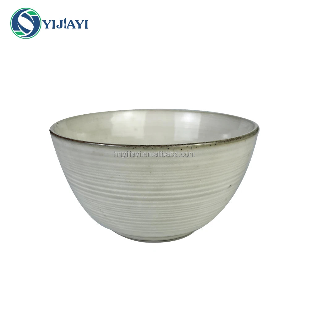 JIUWANG wholesale custom ceramic nordic mug cup Stone Color Glazed Stoneware Ceramic Dinnerware soup bowl dinner sets