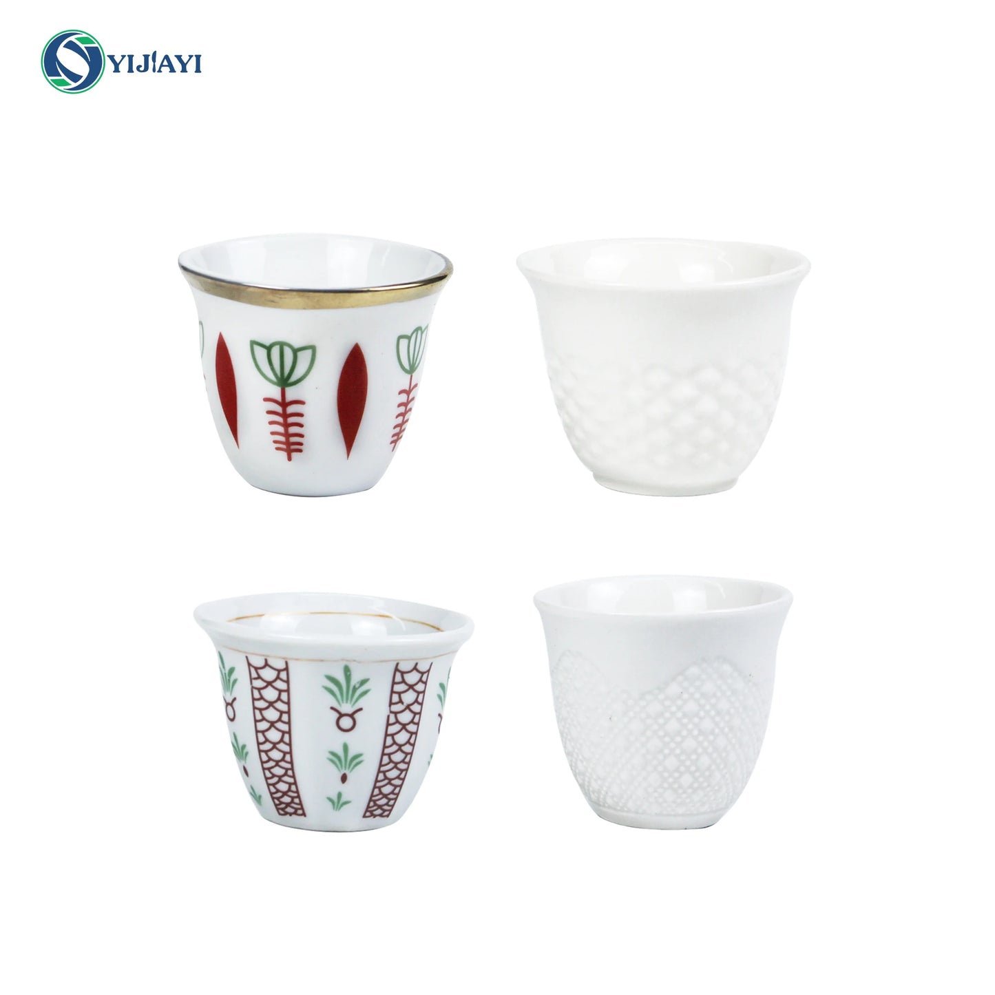 ceramic cawa cups customizes 12-Piece Arabic Cup Set For Coffee And Tea Serves