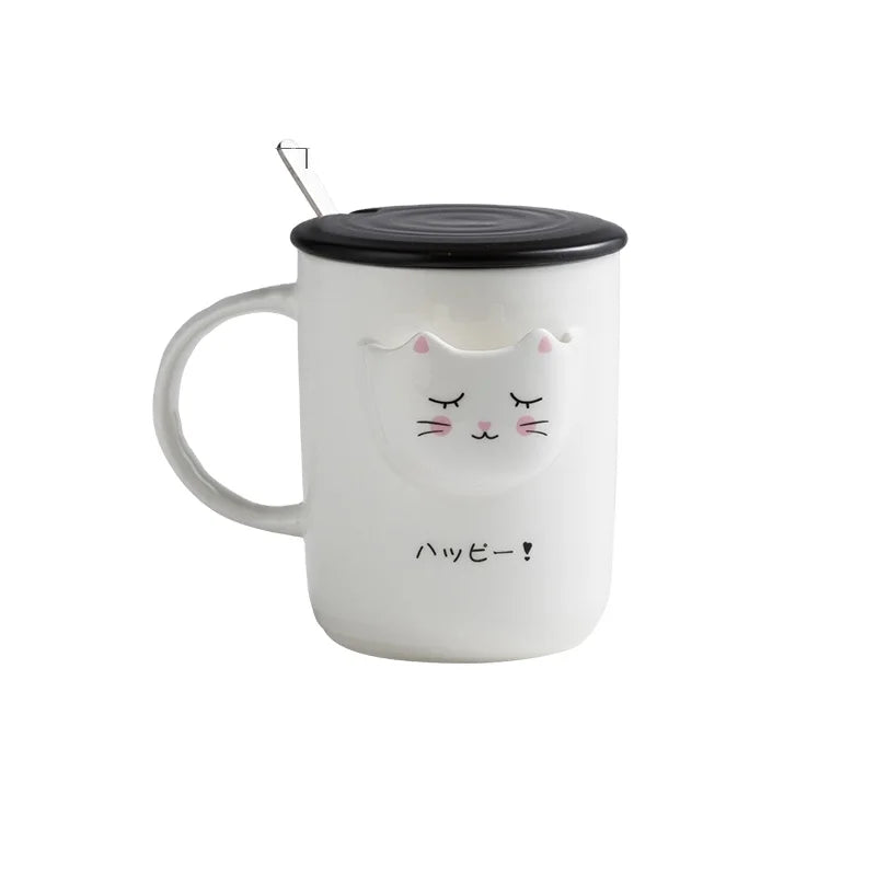 wholesale customized handmade cute animal 3d drinking cups tea coffee ceramic mug for for gift