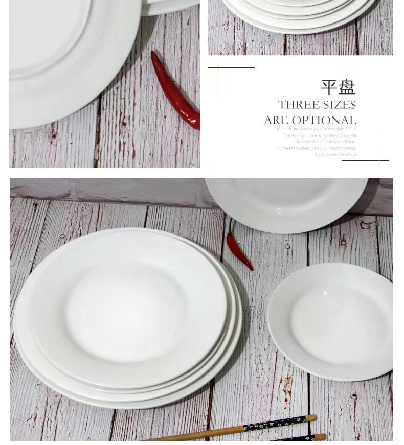 Custom Round flower Design Dish Flat Plate For Restaurant ceramic plate dishes & plates