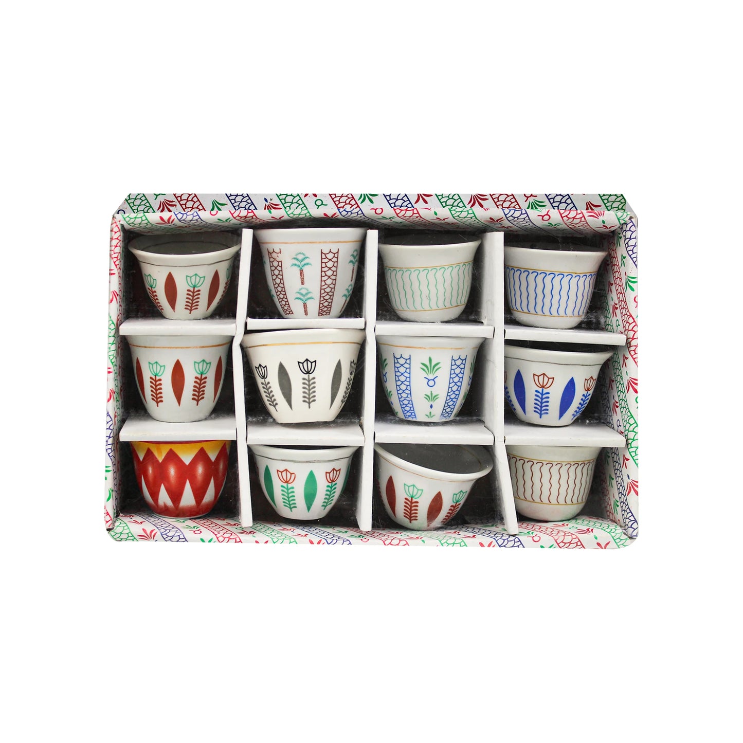 ceramic cawa cups customizes 12-Piece Arabic Cup Set For Coffee And Tea Serves