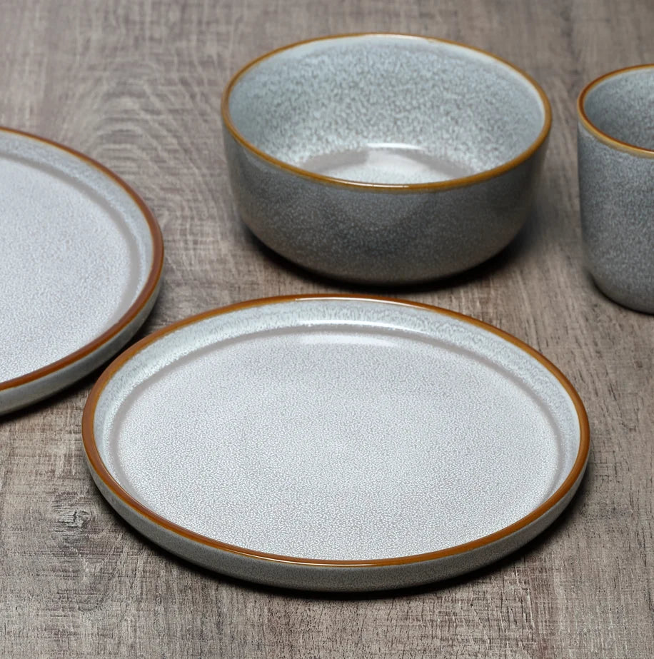 Ceramic For Home Crockery 16pcs stoneware dinnerware set ceramic engrave round dinner set