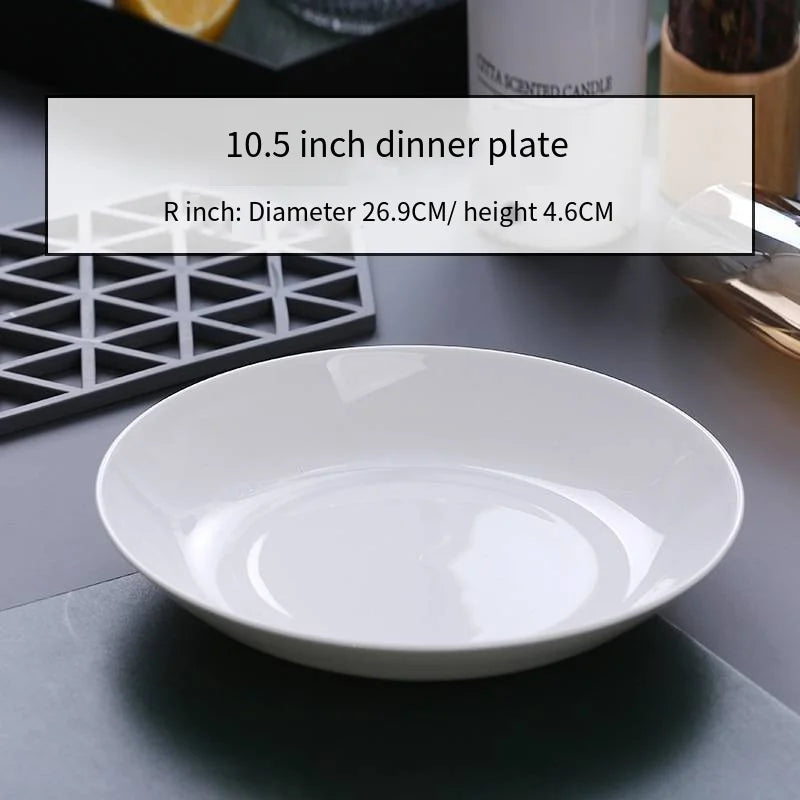 JIUWANG Wedding Event 8 10 12 Inch Dises and Plates Cheap Price White Ceramic Plate for Restaurant