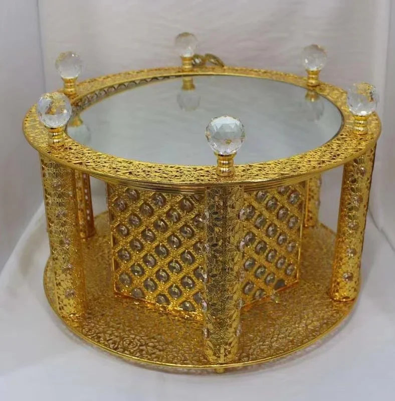 Large Golden Silver Plated Eritrean Ethiopian Rekebot Coffee Serving Tray Table Set cup coffee cups