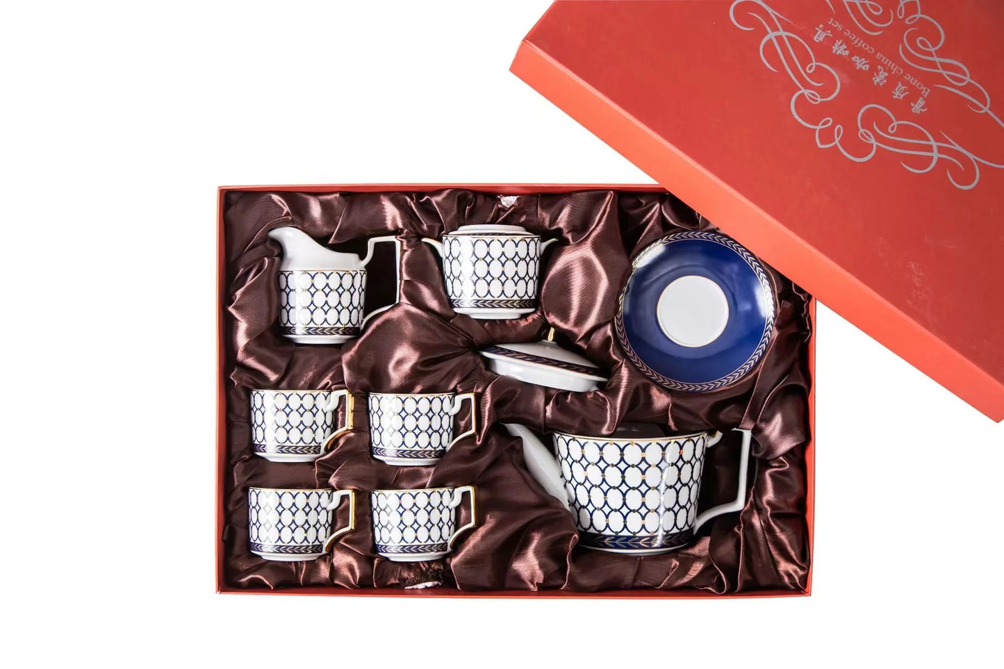 Wholesale tea set gift box Phnom Penh luxury can be reused ceramic coffee cups set with saucer