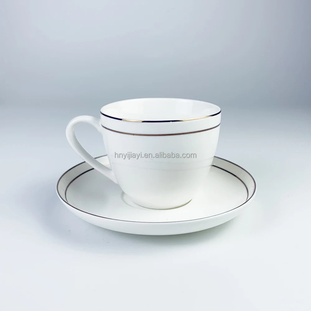 JIUWANG wholesale coffee tea cupS sets with drawer custom logo plain white ceramic porcelain cappuccino packing gift box