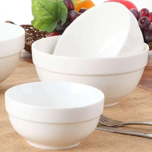 JIUWANG Serving Bowls - 5pcs Ceramic Mixing Bowl, 68 47 27 17 12 oz, New Bone Porcelain Nesting Bowls Set