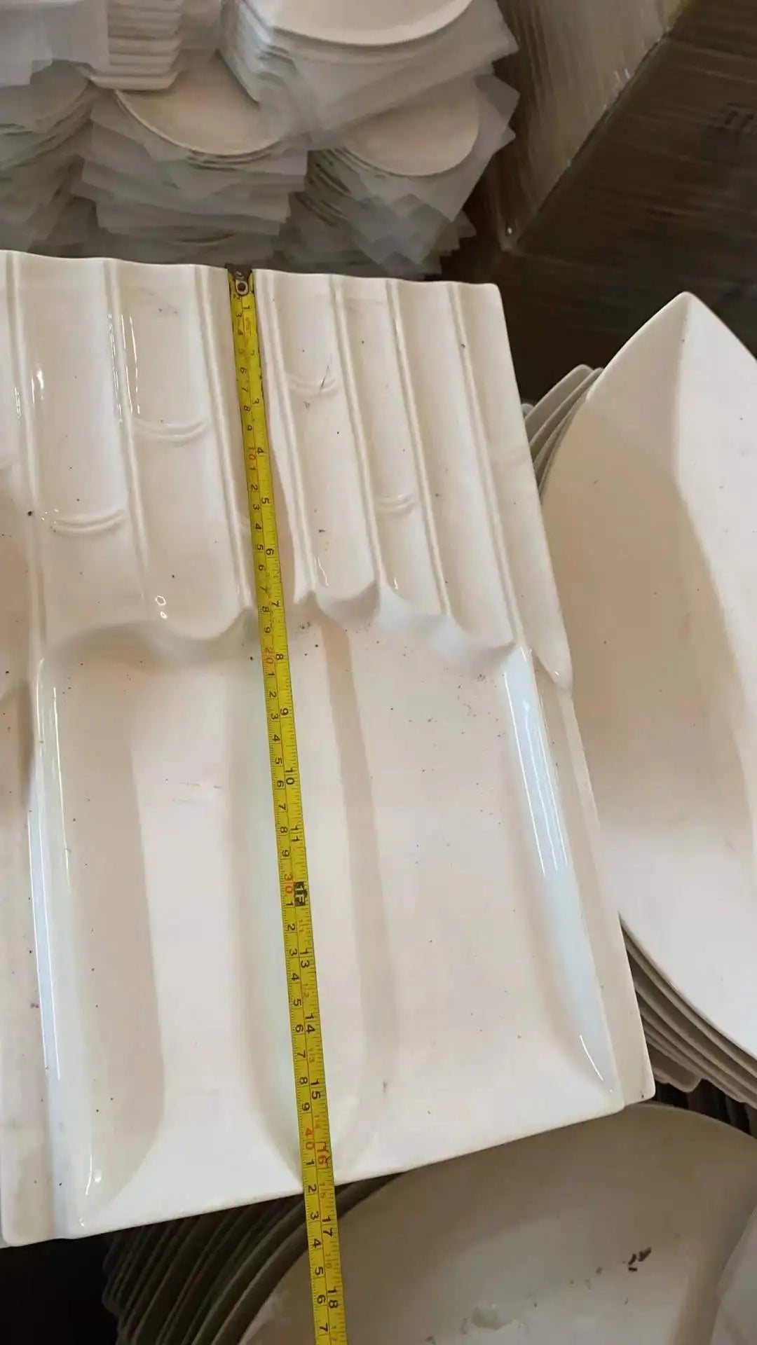 Factory Bulk Sell Stocked White Ceramic Porcelain Plain White Plate Sell By Ton  full dinner service teller porzellan vaiselle