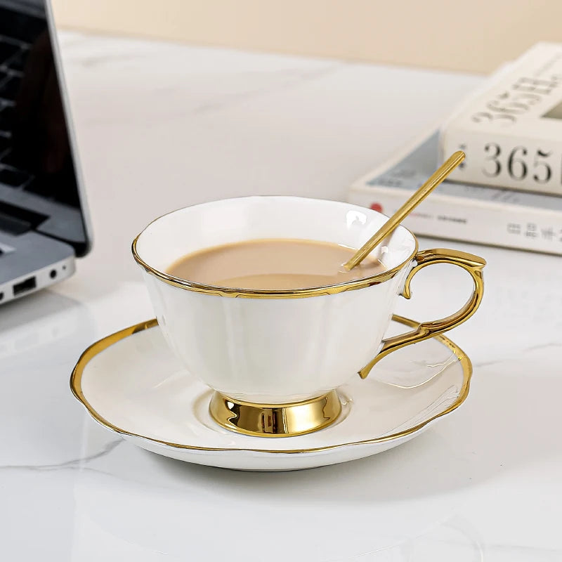 black gold espresso cup new gold color luxury coffee cup and saucer set coffee tea cup with saucer