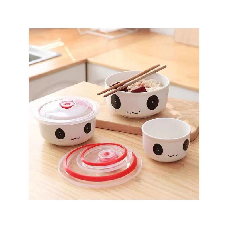 Food container fresh-keeping bowl ceramic round lunch box ceramic fresh-keeping bowl cereal cupcustom printed plastic bowl