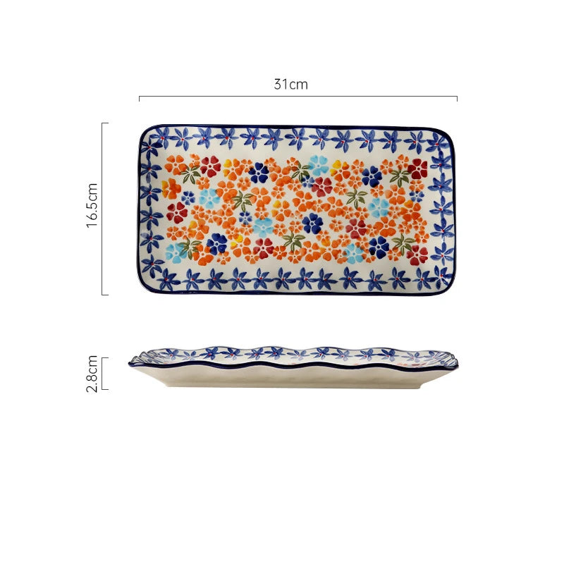 Poland Bohemian dishes and tableware set, household baking tray, assorted dishes dinnerware set