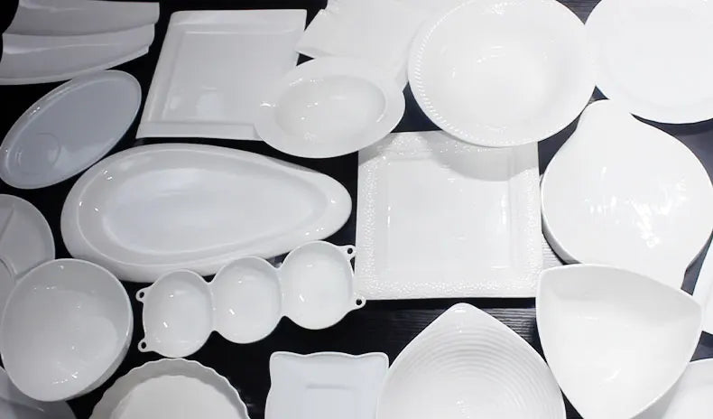 JIUWANG wholesale plate round of fine porcelain hotel dinnerware tableware for hotel restaurant