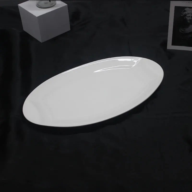 Chaozhou Manufacture Modern Luxury Porcelain Ton Round White Durable Dinner Plate Ceramic Dishes