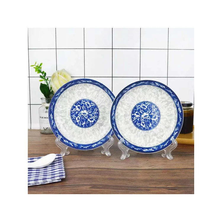 2021 hot selling products customized logo blue and white porcelain 7 inch ceramic plate