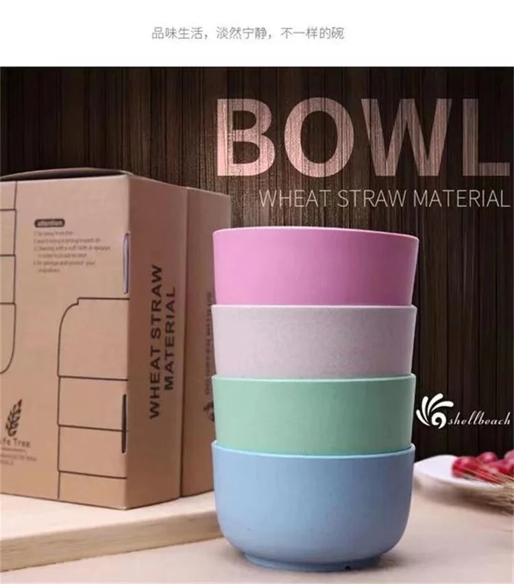 Eco Wheat Straw Salad Rice Bowl Set Wheat Straw Fiber Salad Wheat Straw Bowls