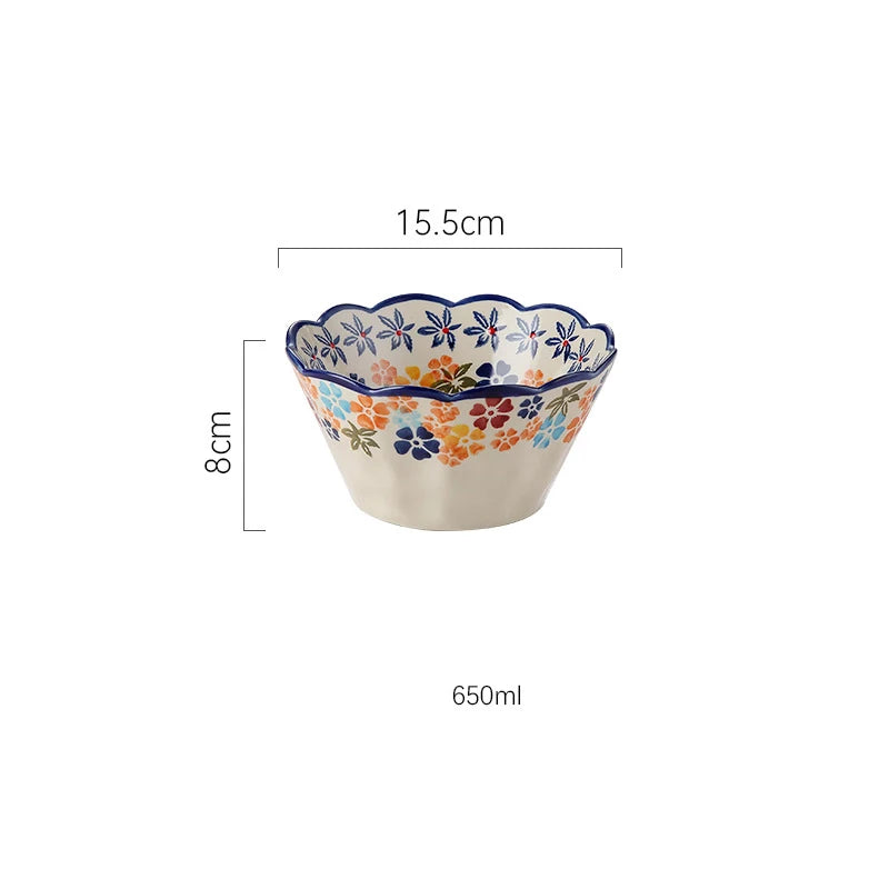 wholesale Bohemian Style Binaural Bakeware Ceramic Bake Plate Baking Dish Ceramic Baking Tray For Kitchen