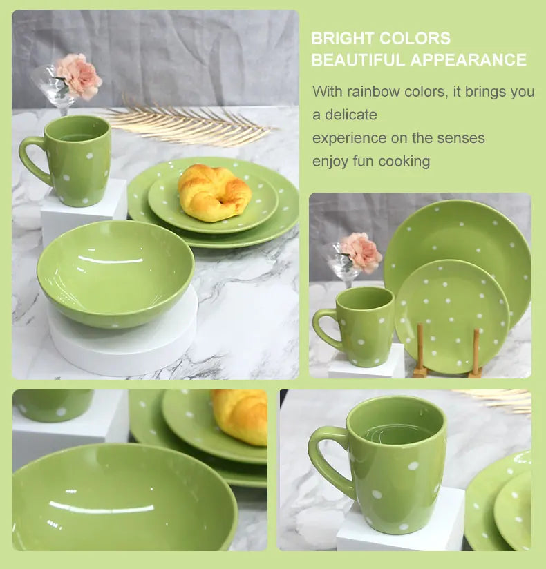 Custom Stoneware Color Handmade Ceramic Unique Luxury Plates Dinning Plates Set Dinnerware