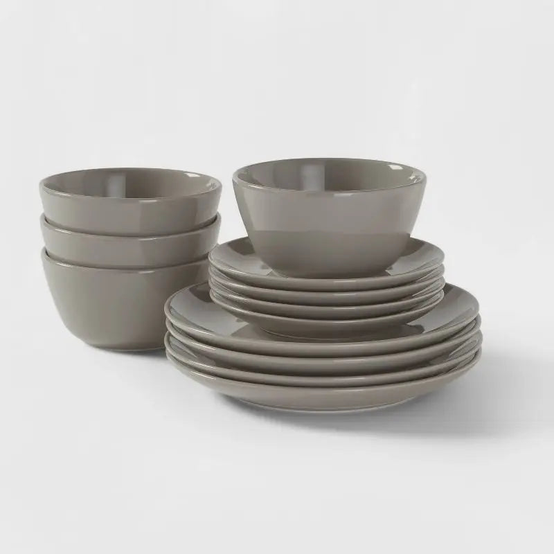 JIUWANG Nordic 12pc Stoneware Dinnerware Set