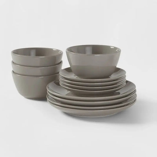 JIUWANG Nordic 12pc Stoneware Dinnerware Set