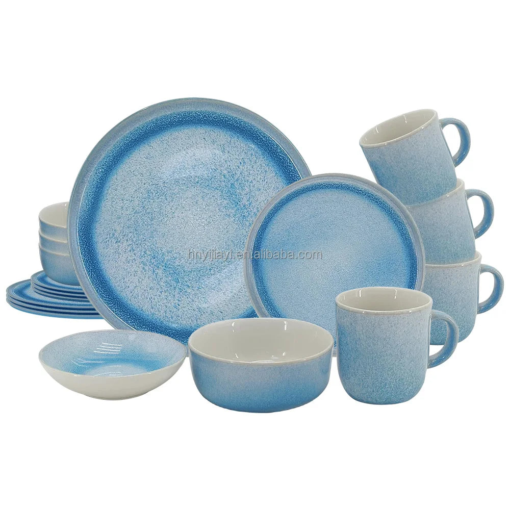 JIUWANG wholesale tableware  ceramic plates luxury ceramic stoneware plates & dishes bowl dinnerware sets factory