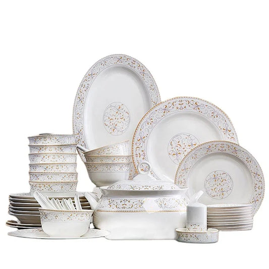 56pcs bone china dinnerware sprice 2020 new bone china dinner set pakistan porcelain dinner sets restaurant crockery dinnerwares