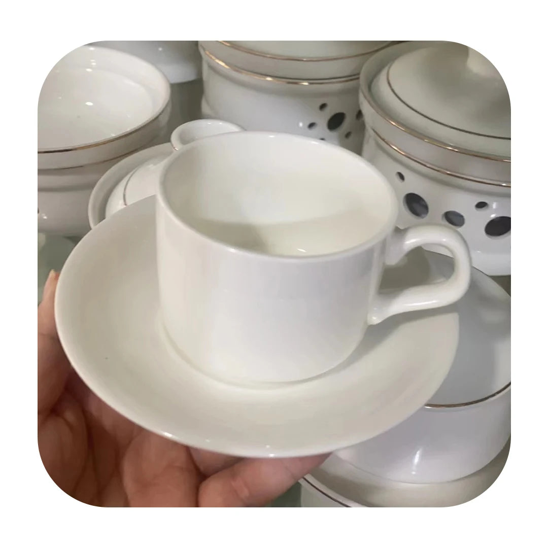 JIUWANG  chaozhou Porcelain Dinner Plate and Bowl Coffee Cup Set Kitchen Coffee mugs sets