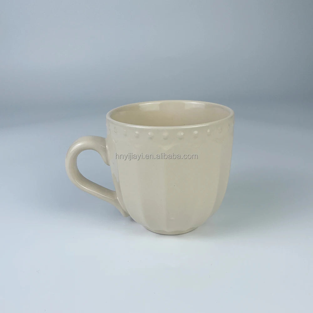 JiuWang custom logo ceramic porcelain coffee style inner glazed vintage  mugs cups