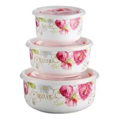 Wholesale custom printing fresh keeping ceramic bowl with sealing cover