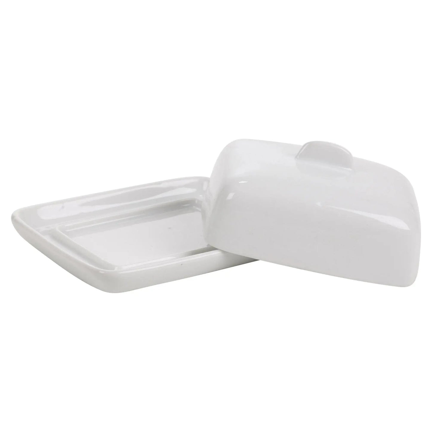 SUper White porcelain butcher with lid, traditional covered butcher with handle, elegant dish serving bowl