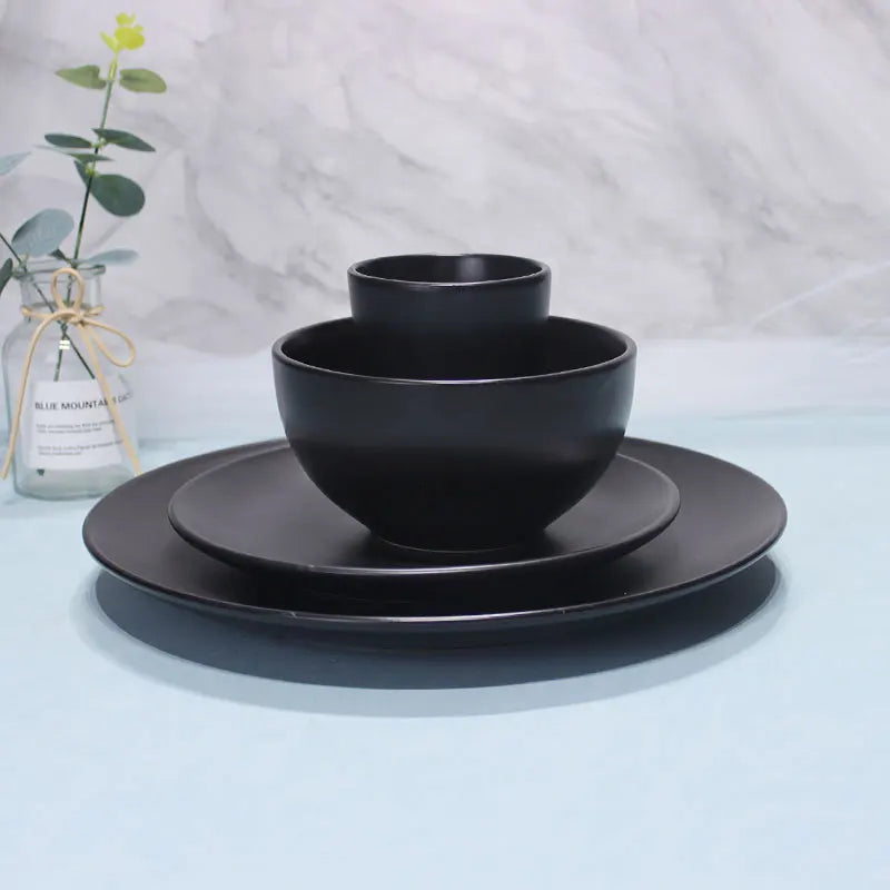 16pcs Japanese style round shape porcelain dinnerware set matte glaze for home restaurant use