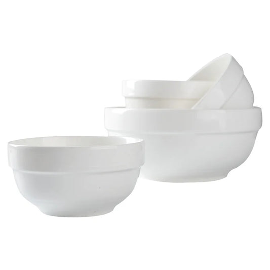 Serving Bowls - 5pcs Ceramic Mixing Bowl, 68 47 27 17 12 oz, New Bone Porcelain Nesting Bowls Set