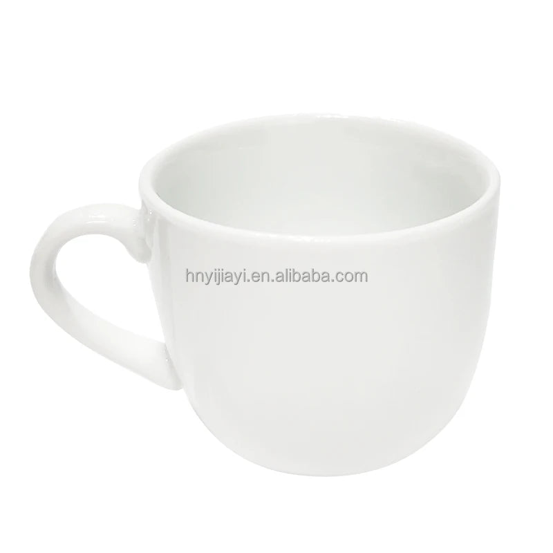 JIUWANG Wholesale 200ml ceramic cup with saucer custom ceramic coffee cup white porcelain cappuccino mug for cafe coffee shops